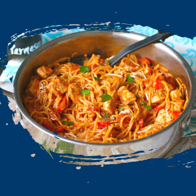 ماکارونی با سینه بوقلمون