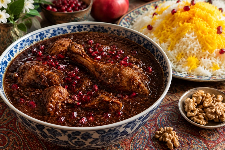 طرز تهیه فسنجان با گوشت بوقلمون