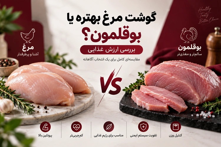 گوشت مرغ بهتره یا بوقلمون